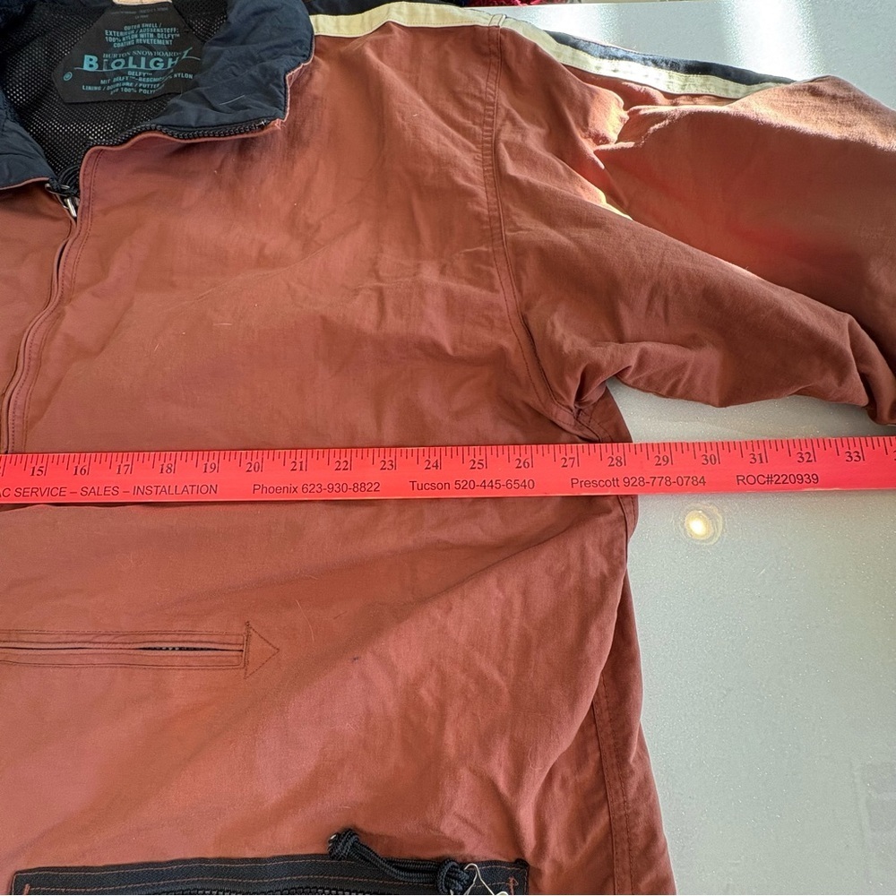 Vintage BURTON Biolite Men’s Pull Over Jacket Half-Zip Rust Size XL Mesh Lining - Picture 14 of 16
